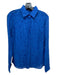 Cushnie et Ochs Size 2 Cobalt Blue Viscose Blend Collared Button Up gingham Top Cobalt Blue / 2