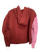 Tibi Size S Maroon & Pink Cotton Hoodie Elastic Detail Colorblock Sweatshirt Maroon & Pink / S
