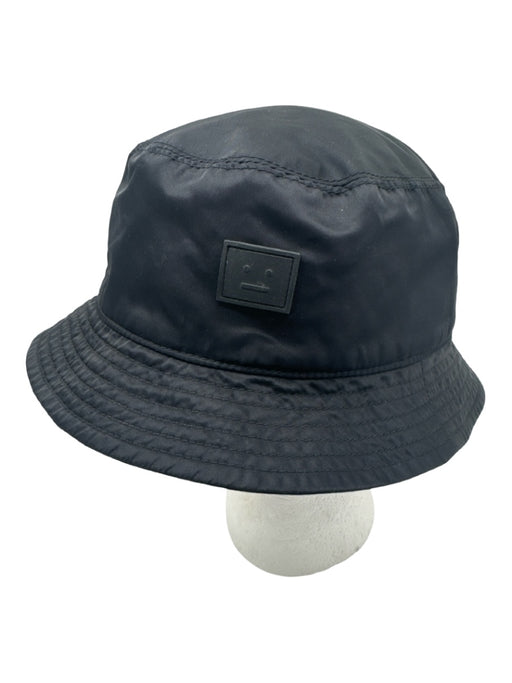 Acne Studio Black Polyester Bucket Logo Seam Detail Hat Black / One Size