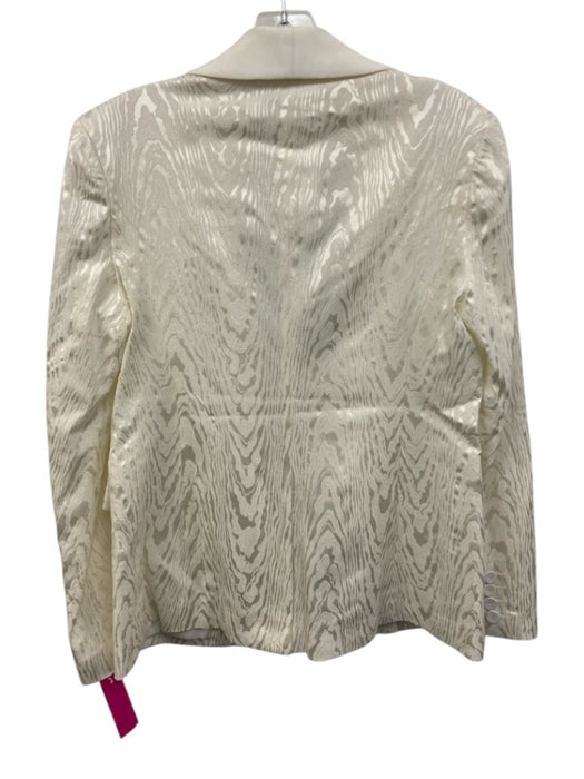 Rachel Zoe Size S / 6 Cream White Acetate Blend Textured Flap Pocket Jacket Cream White / S / 6
