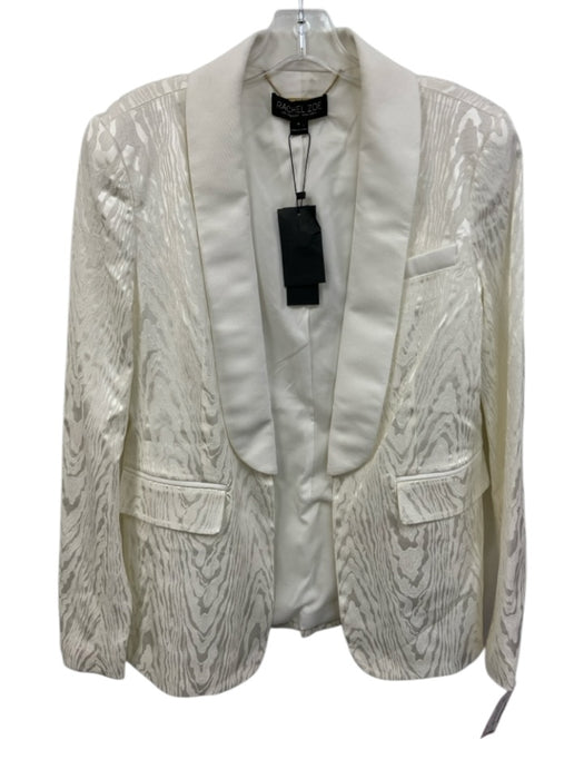 Rachel Zoe Size S / 6 Cream White Acetate Blend Textured Flap Pocket Jacket Cream White / S / 6
