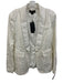 Rachel Zoe Size S / 6 Cream White Acetate Blend Textured Flap Pocket Jacket Cream White / S / 6