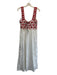 Nobody's Child Size S White & Red Cotton Crochet Top Granny Squares Maxi Dress White & Red / S