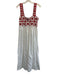 Nobody's Child Size S White & Red Cotton Crochet Top Granny Squares Maxi Dress White & Red / S