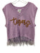 Queen of Sparkles Size S Purple & Gold Cotton & Acrylic Sequin Tigers Top Purple & Gold / S