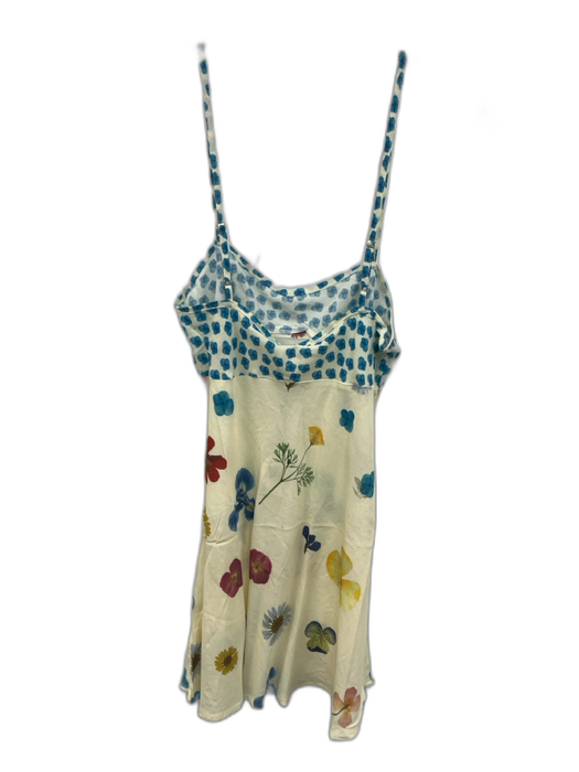 Vrg Grl Size M / 8 Cream, Blue & Multi Viscose & Rayon Floral Dress Cream, Blue & Multi / M / 8