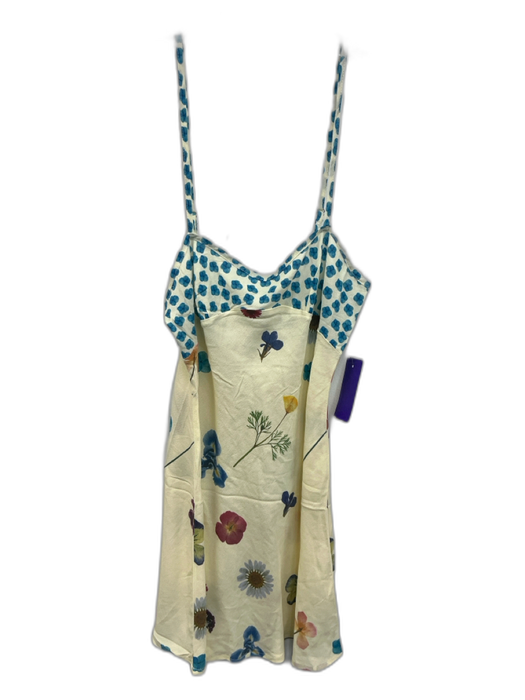 Vrg Grl Size M / 8 Cream, Blue & Multi Viscose & Rayon Floral Dress Cream, Blue & Multi / M / 8