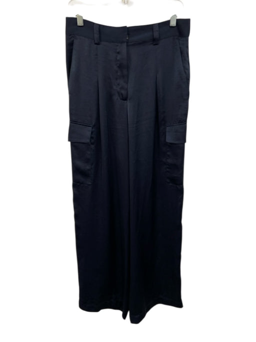 Ba&sh Size 38 Navy Blue polyester satin High Rise Wide Leg Cargo Pockets Pants Navy Blue / 38