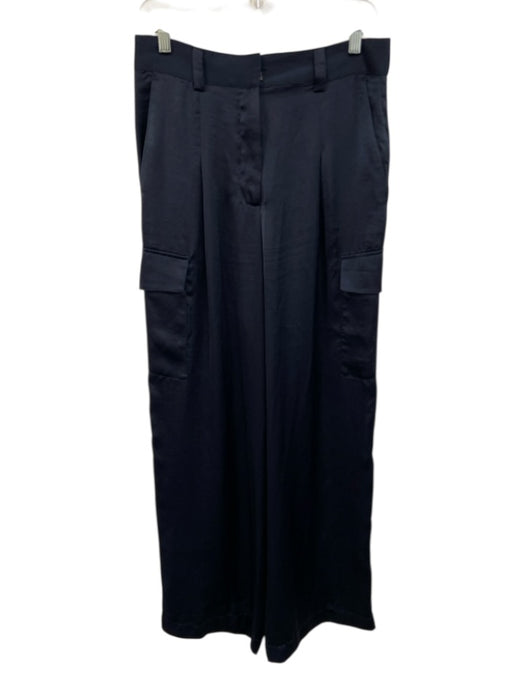 Ba&sh Size 38 Navy Blue polyester satin High Rise Wide Leg Cargo Pockets Pants Navy Blue / 38