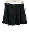 Hill House Size XL Black Linen Elastic Waistband Ruffle Trim Tiered Mini Skirt Black / XL