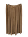 Maje Size 38 Khaki Tan No Fabric Tag Pleated Side Buttons Midi Skirt Khaki Tan / 38