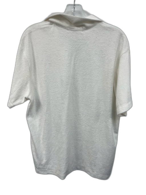 Frankie Shop Size S White Cotton Terry Cloth Polo Top Drawstring Waist Short Set White / S