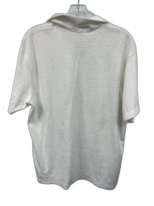 Frankie Shop Size S White Cotton Terry Cloth Polo Top Drawstring Waist Short Set White / S