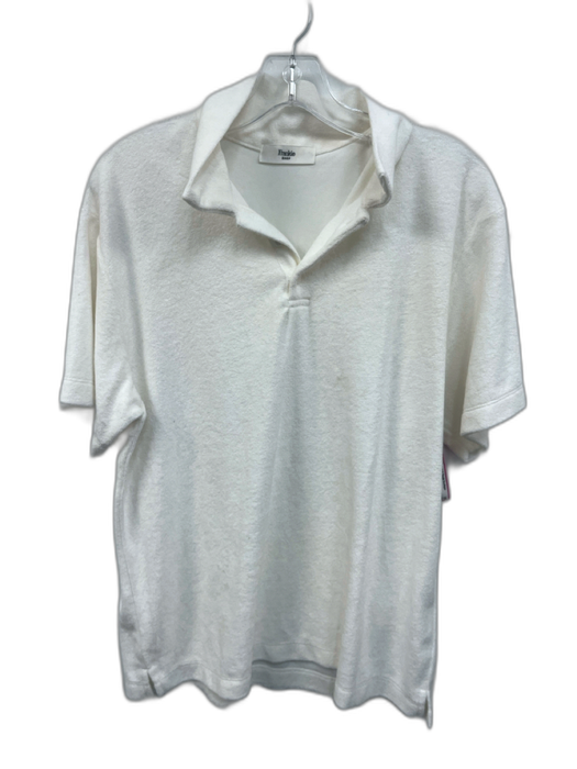 Frankie Shop Size S White Cotton Terry Cloth Polo Top Drawstring Waist Short Set White / S