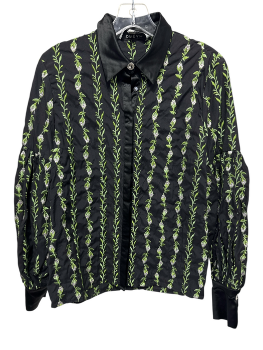 Dream Sister Jane Size XS Black, Green, Pink Polyester Blend Long Sleeve Top Black, Green, Pink / XS