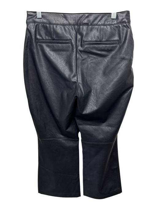 Spanx Size Large Black Polyester Blend Faux Leather Kick Flare High Rise Pants Black / Large