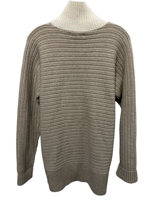 Rosetta Getty Size Medium Beige & Tan Polyester Blend Long Sleeve Ribbed Sweater Beige & Tan / Medium