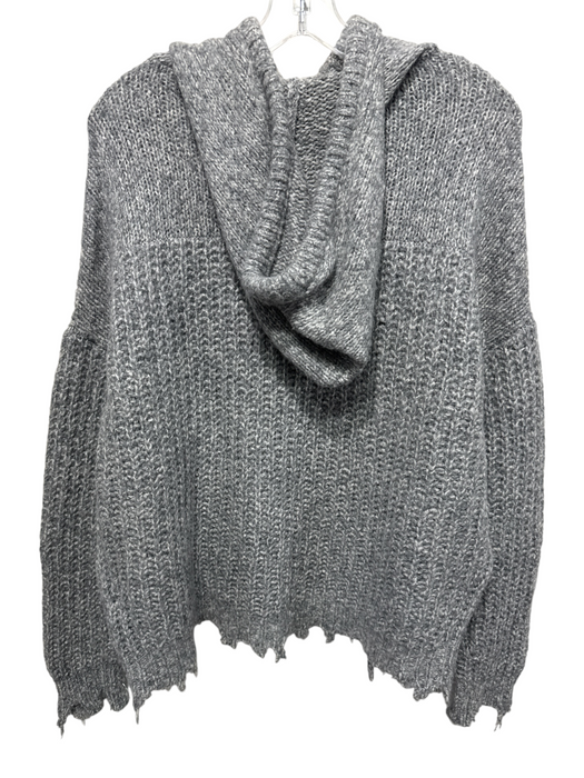 IRO Size XS Gray Long Sleeve Hood Knit Distressed Sweater Gray / XS