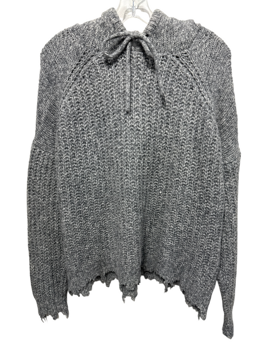 IRO Size XS Gray Long Sleeve Hood Knit Distressed Sweater Gray / XS