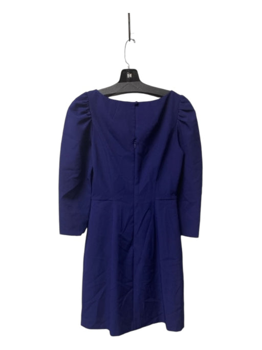 Milly Size 2 Royal Blue Polyester 3/4 Puff Sleeve Round Neck Back Zip Dress Royal Blue / 2