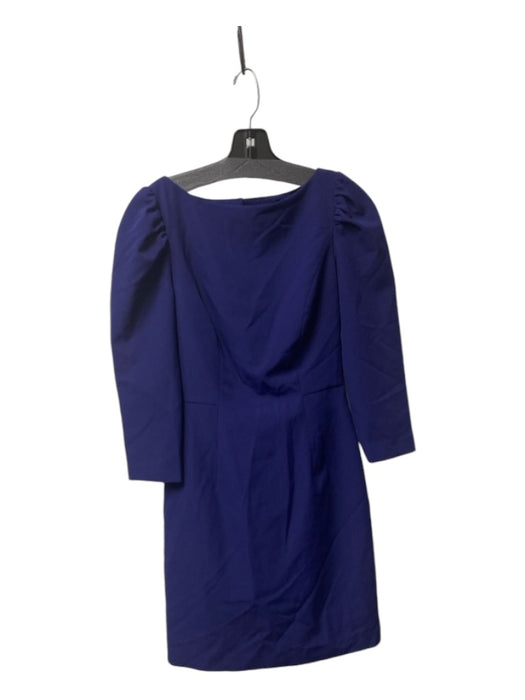 Milly Size 2 Royal Blue Polyester 3/4 Puff Sleeve Round Neck Back Zip Dress Royal Blue / 2