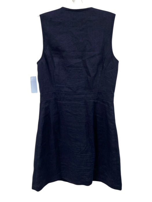 Tory Burch Size 4 Navy Cotton Sleeveless Buttons Midi Pockets Dress Navy / 4