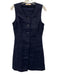 Tory Burch Size 4 Navy Cotton Sleeveless Buttons Midi Pockets Dress Navy / 4