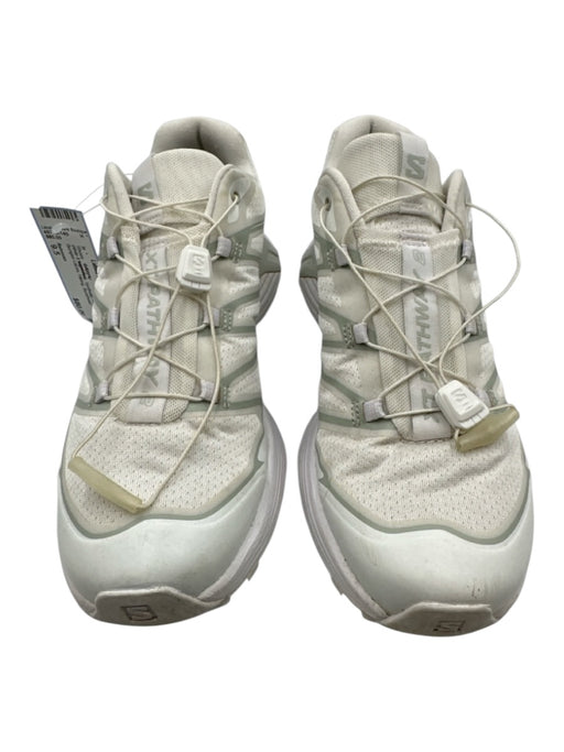 Saloman Shoe Size 9.5 White & Light Green Synthetic Athletic Bungee Laces Shoes White & Light Green / 9.5