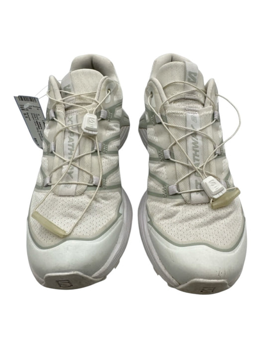 Saloman Shoe Size 9.5 White & Light Green Synthetic Athletic Bungee Laces Shoes White & Light Green / 9.5