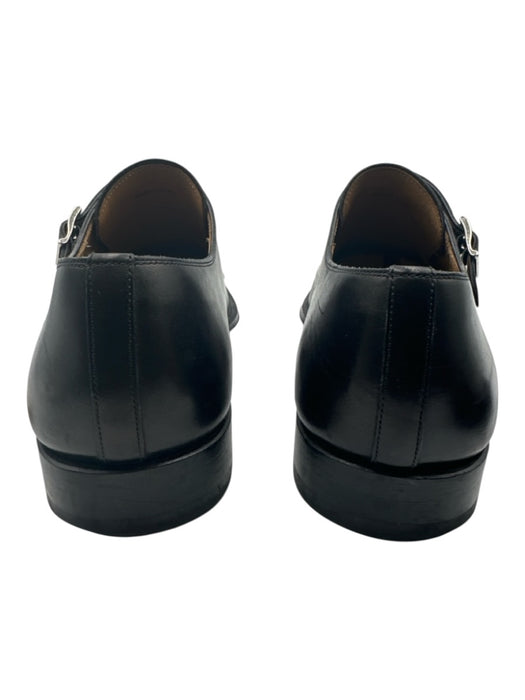 Magnanni Shoe Size 10 Black Leather Solid Buckle Men's Shoes Black / 10