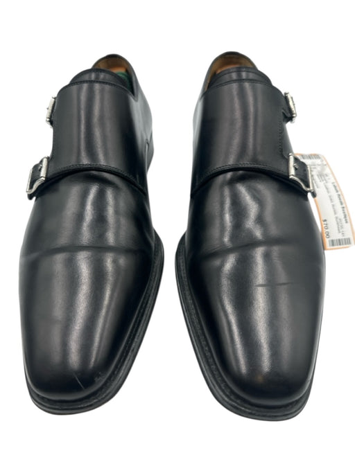 Magnanni Shoe Size 10 Black Leather Solid Buckle Men's Shoes Black / 10