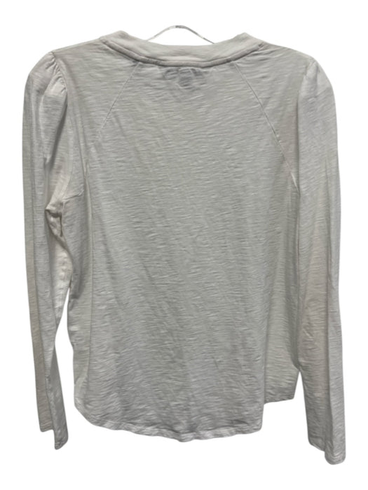 Veronica Beard Size M White Cotton Long Sleeve Heathered Top White / M
