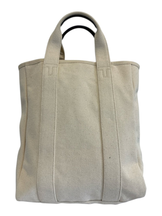 Tory Burch White Canvas Tote Logo Bag White / M