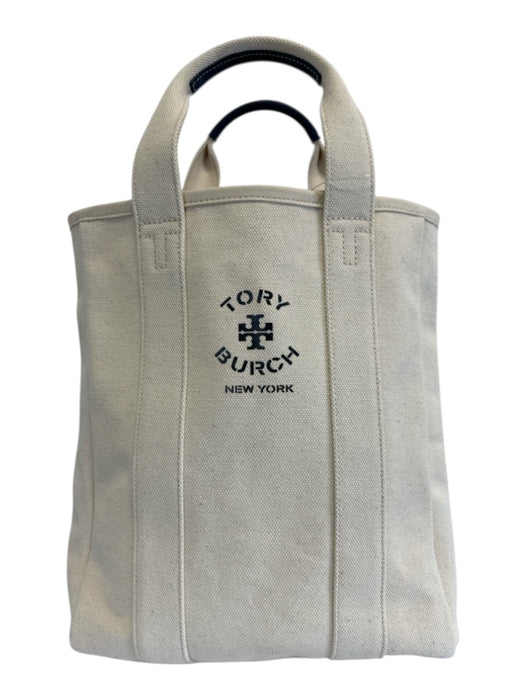Tory Burch White Canvas Tote Logo Bag White / M