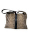 lancel Tan & black Canvas & Leather Magnetic Snap Snakeskin Print Bag Tan & black