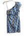 Lily Pulitzer Size 2 Blue & Yellow Cotton One Shoulder Ruffle butterflies Dress Blue & Yellow / 2