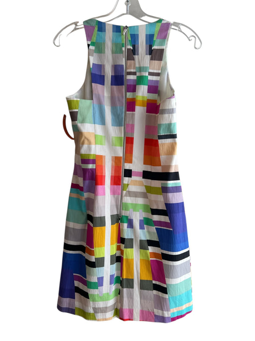 Trina Turk Size 2 Multi Rayon Blend Sleeveless Shape print Color Block Dress Multi / 2