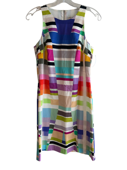 Trina Turk Size 2 Multi Rayon Blend Sleeveless Shape print Color Block Dress Multi / 2