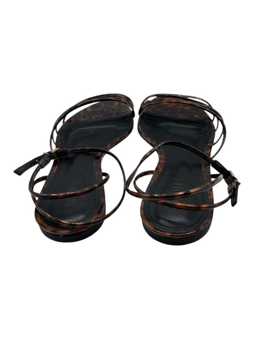 Schutz Shoe Size 10 Tortoise brown Leather All Over Print Ankle Strap Sandals Tortoise brown / 10