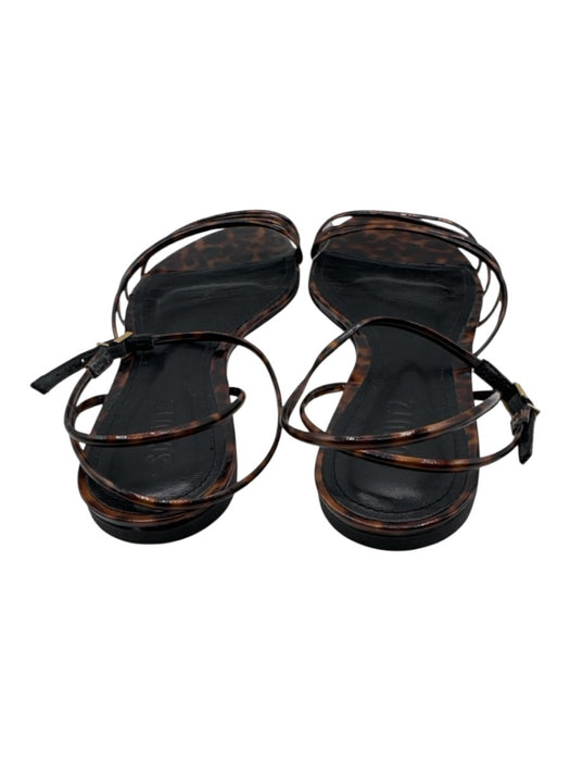 Schutz Shoe Size 10 Tortoise brown Leather All Over Print Ankle Strap Sandals Tortoise brown / 10