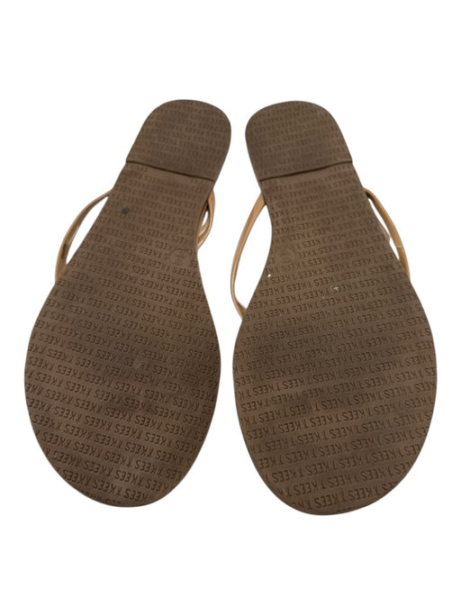 Tkees Shoe Size 10 Beige Leather Round Toe Flip Flop Sandals Beige / 10
