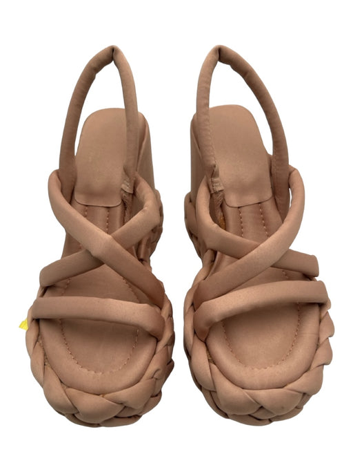 Paloma Barcelo Shoe Size 36 Beige Satin round toe Braided detail Wedge Shoes Beige / 36