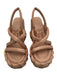 Paloma Barcelo Shoe Size 36 Beige Satin round toe Braided detail Wedge Shoes Beige / 36