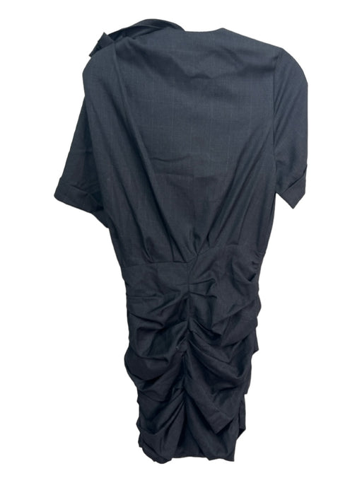 Isabel Etoile Marant Size 36 Black & Gray Virgin Wool Short Sleeve Plaid Dress Black & Gray / 36
