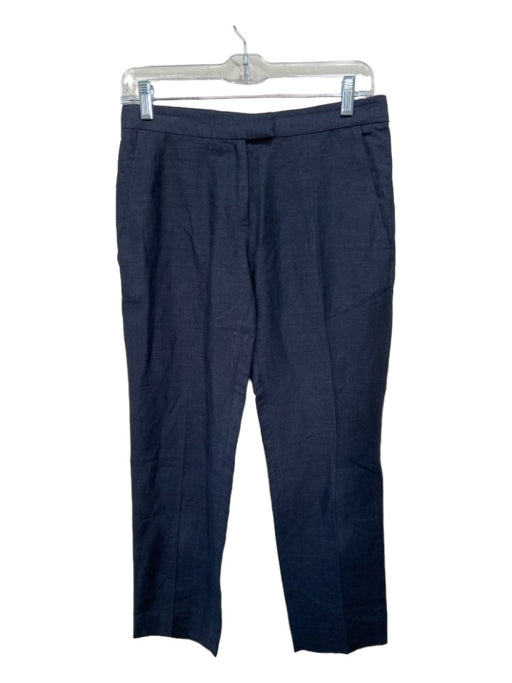 Isabel Marant Size 36 Navy Cotton Linen Pockets Zip & Button Capri Pants Navy / 36