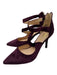 Nine West Shoe Size 8 Merlot Red Velvet Paisley Jacquard Print Pointed Toe Pumps Merlot Red / 8