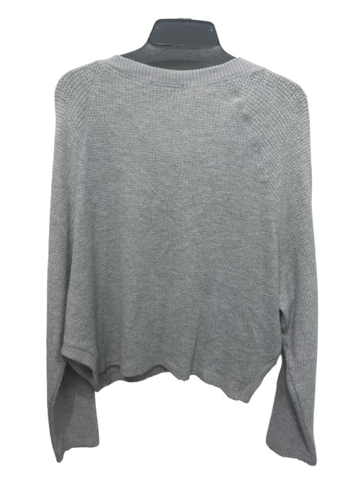 Aqua Size Est S Gray Knit Half Button Long Sleeve Waffle Top Gray / Est S