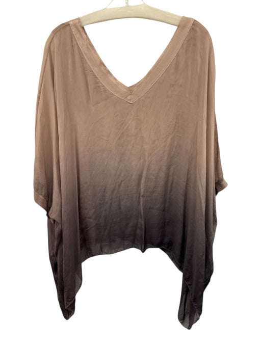 Sofia Size Est S Beige & Brown Missing Fabric Tag Poncho Sheer Lined Top Beige & Brown / Est S