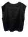 Banana Republic Size M Black Linen Cap Sleeve V Neck Surplice Top Black / M