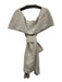 No Brand Size Light Gray Linen Wide Neck Fold Collar Midi Dress Light Gray